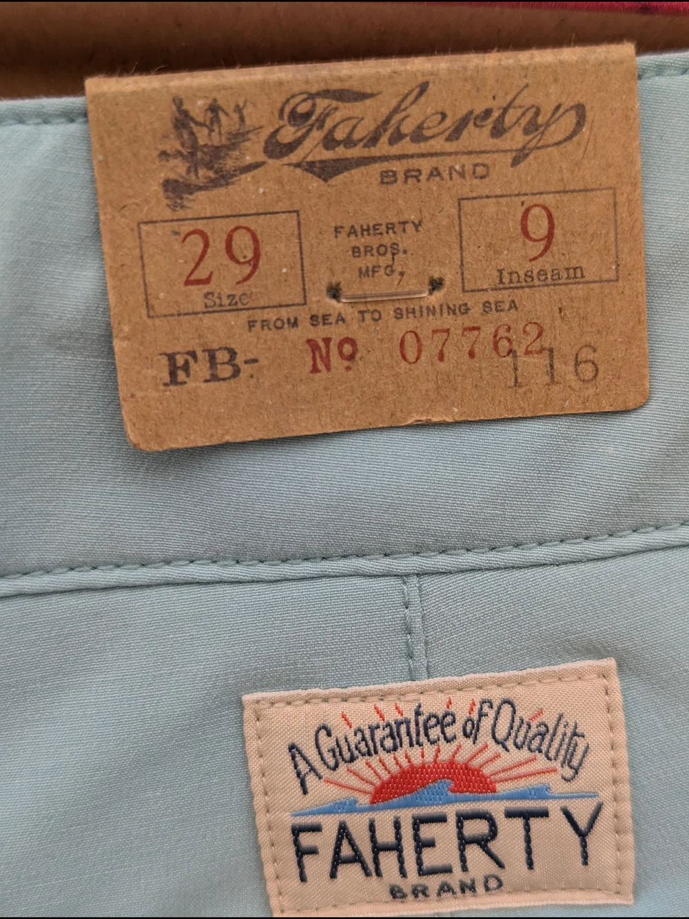 Faherty All Day Shorts 29 Seafoam Blue Green 9